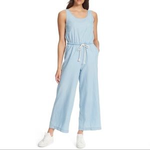 Ella Moss Surplice Drawstring Crossback Wide Leg Jumpsuit